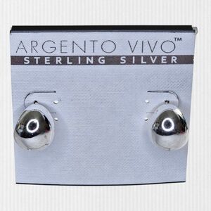 Argento Vivo Solid Sterling Chunky Silver Teardrop Stud Earrings NWT‎